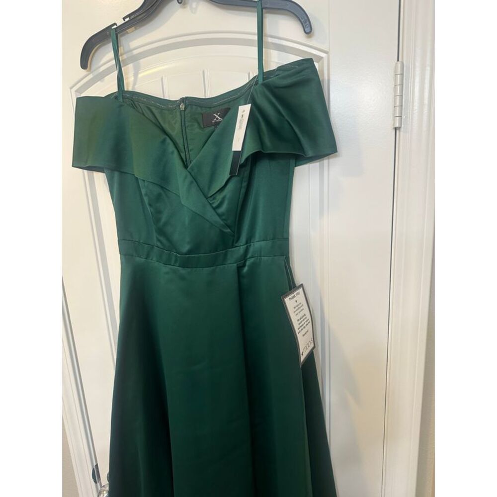 X Off-Shoulder Satin Dress M